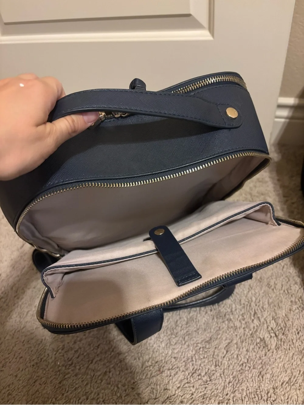 Calpak Leather Laptop Backpack